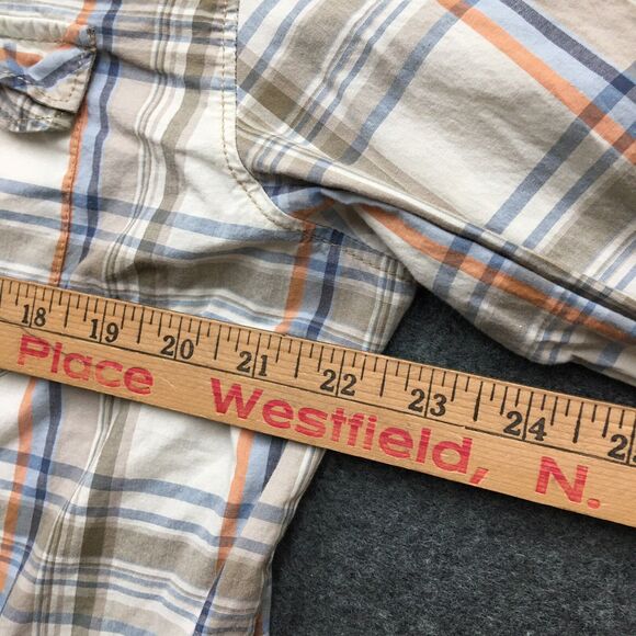 GUESS Western Shirt Men 2XL Beige Plaid Pearl Snap Coastal Cowboy Rodeo Country - Picture 12 of 14